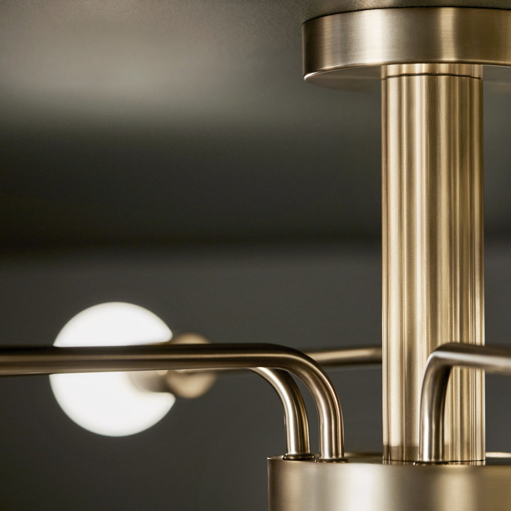 KICHLER 52602CPZ Ocala 41.25 Inch 6 Light Flush Mount With Clear Crystal In Champagne Bronze