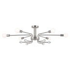 KICHLER 52602PN Ocala 41.25 Inch 6 Light Flush Mount With Clear Crystal In Polished Nickel