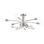 KICHLER 52602PN Ocala 41.25 Inch 6 Light Flush Mount With Clear Crystal In Polished Nickel