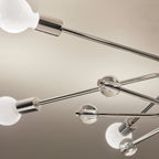 KICHLER 52602PN Ocala 41.25 Inch 6 Light Flush Mount With Clear Crystal In Polished Nickel