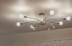 KICHLER 52602PN Ocala 41.25 Inch 6 Light Flush Mount With Clear Crystal In Polished Nickel