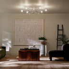 KICHLER 52602PN Ocala 41.25 Inch 6 Light Flush Mount With Clear Crystal In Polished Nickel