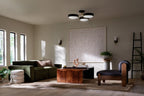 KICHLER 52604BKCPZ Sago 40 Inch 3 Light Semi Flush With Clear Acrylic With Inside Satin Etch In Black And Champagne Bronze
