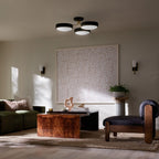 KICHLER 52604BKCPZ Sago 40 Inch 3 Light Semi Flush With Clear Acrylic With Inside Satin Etch In Black And Champagne Bronze
