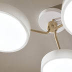 KICHLER 52604WHCPZ Sago 40 Inch 3 Light Semi Flush With Clear Acrylic With Inside Satin Etch In White And Champagne Bronze