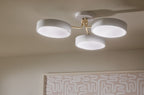 KICHLER 52604WHCPZ Sago 40 Inch 3 Light Semi Flush With Clear Acrylic With Inside Satin Etch In White And Champagne Bronze