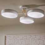 KICHLER 52604WHCPZ Sago 40 Inch 3 Light Semi Flush With Clear Acrylic With Inside Satin Etch In White And Champagne Bronze