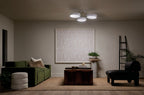 KICHLER 52604WHCPZ Sago 40 Inch 3 Light Semi Flush With Clear Acrylic With Inside Satin Etch In White And Champagne Bronze