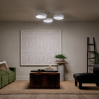 KICHLER 52604WHCPZ Sago 40 Inch 3 Light Semi Flush With Clear Acrylic With Inside Satin Etch In White And Champagne Bronze
