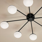 KICHLER 52608BK Remy 40.75 Inch 8 Light Led Flush Mount With Satin Etched Cased Opal Glass In Black
