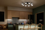 KICHLER 52608BK Remy 40.75 Inch 8 Light Led Flush Mount With Satin Etched Cased Opal Glass In Black