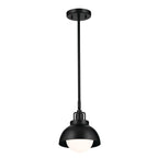 KICHLER 52601BK Niva 11.25 Inch 1 Light Convertible Semi Flush With Satin Etched Cased Opal Glass In Black
