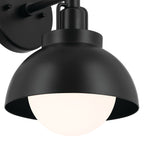 KICHLER 52601BK Niva 11.25 Inch 1 Light Convertible Semi Flush With Satin Etched Cased Opal Glass In Black