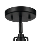 KICHLER 52601BK Niva 11.25 Inch 1 Light Convertible Semi Flush With Satin Etched Cased Opal Glass In Black