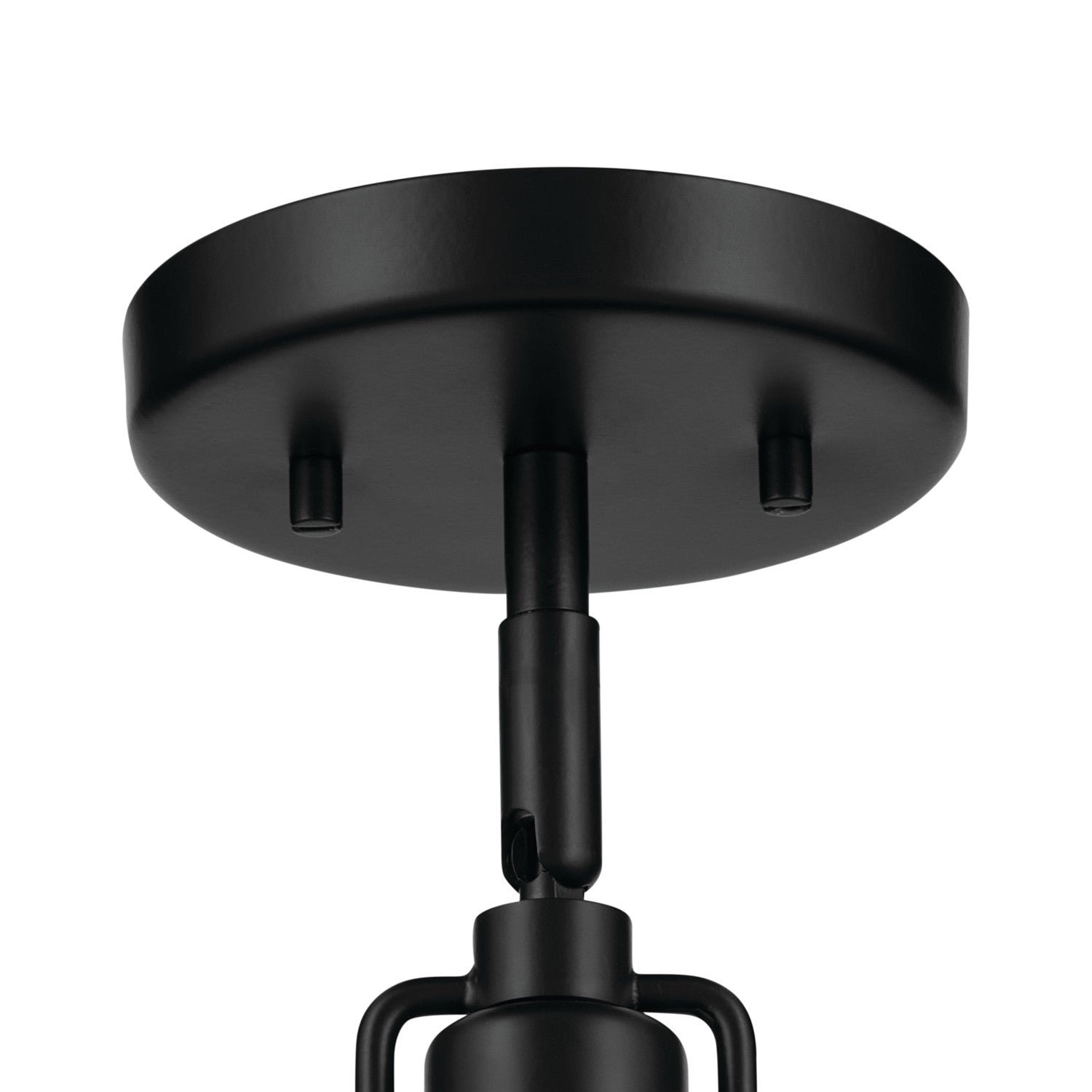 KICHLER 52601BK Niva 11.25 Inch 1 Light Convertible Semi Flush With Satin Etched Cased Opal Glass In Black