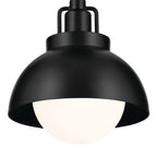 KICHLER 52601BK Niva 11.25 Inch 1 Light Convertible Semi Flush With Satin Etched Cased Opal Glass In Black