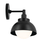 KICHLER 52601BK Niva 11.25 Inch 1 Light Convertible Semi Flush With Satin Etched Cased Opal Glass In Black