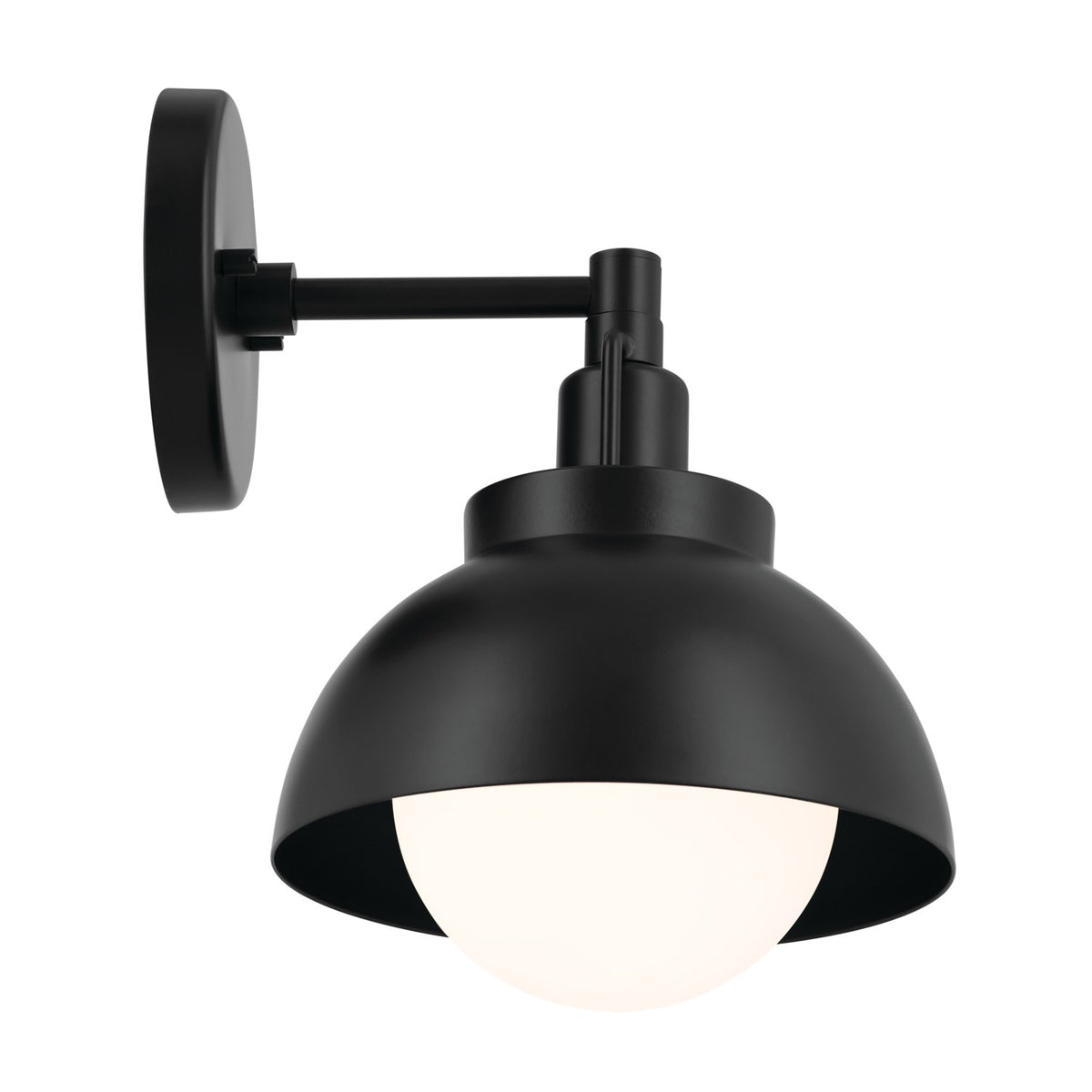KICHLER 52601BK Niva 11.25 Inch 1 Light Convertible Semi Flush With Satin Etched Cased Opal Glass In Black