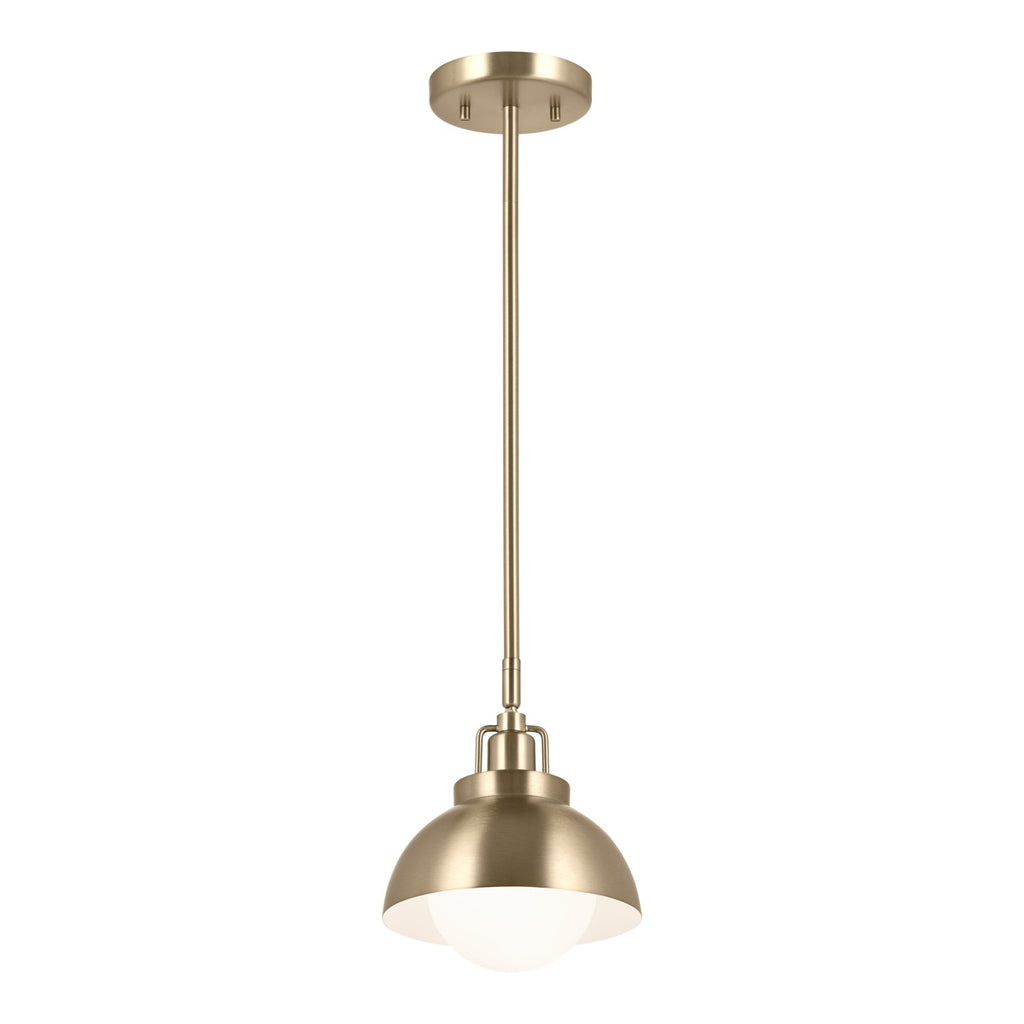 KICHLER 52601CPZ Niva 11.25 Inch 1 Light Convertible Semi Flush With Satin Etched Cased Opal Glass In Champagne Bronze