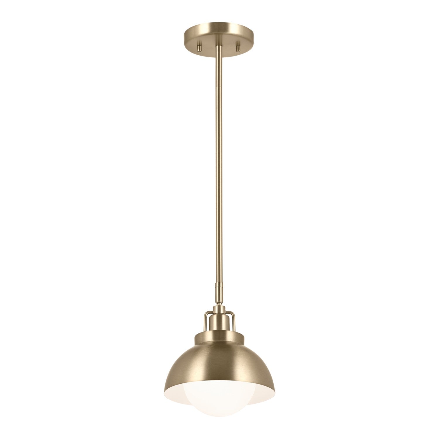 KICHLER 52601CPZ Niva 11.25 Inch 1 Light Convertible Semi Flush With Satin Etched Cased Opal Glass In Champagne Bronze