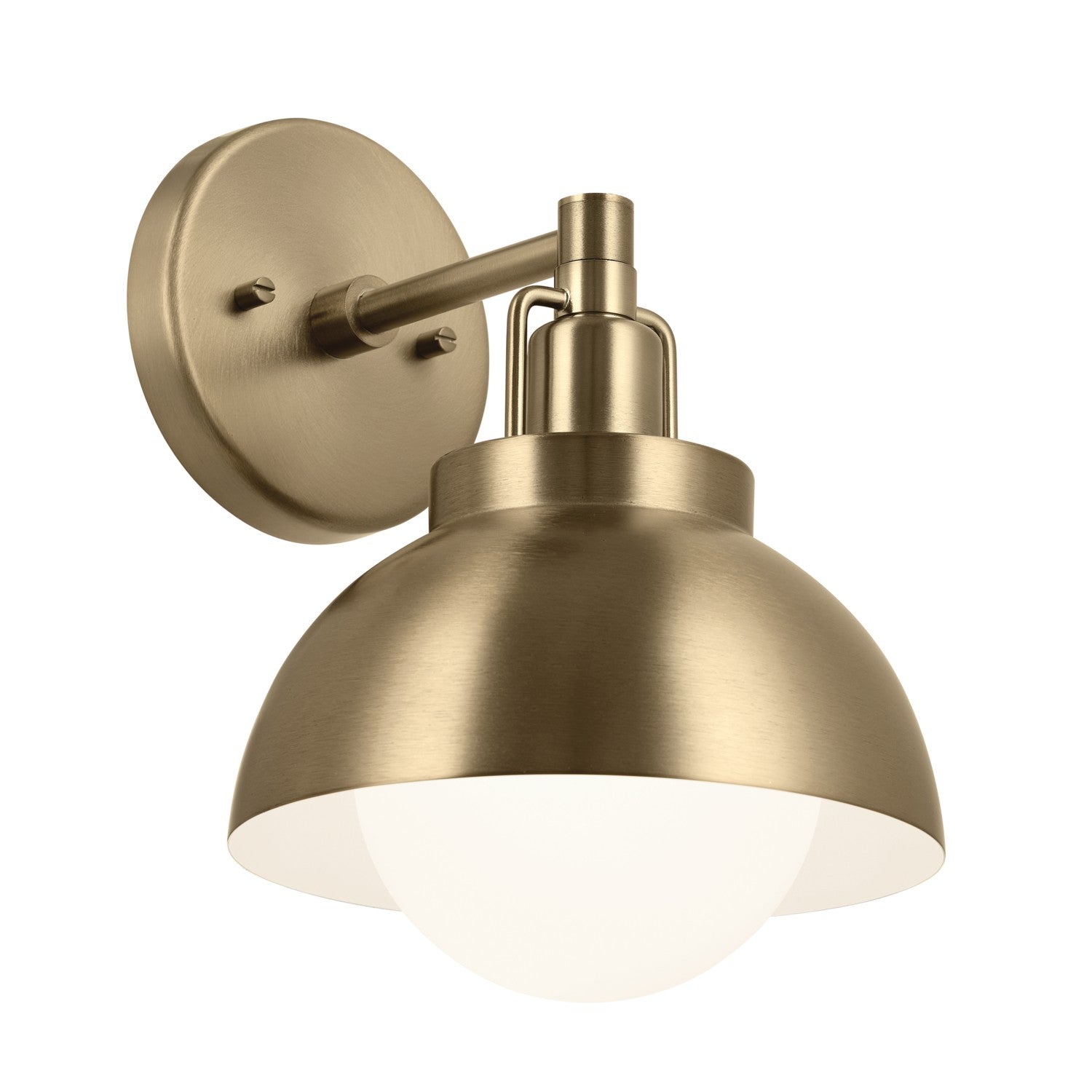 KICHLER 52601CPZ Niva 11.25 Inch 1 Light Convertible Semi Flush With Satin Etched Cased Opal Glass In Champagne Bronze