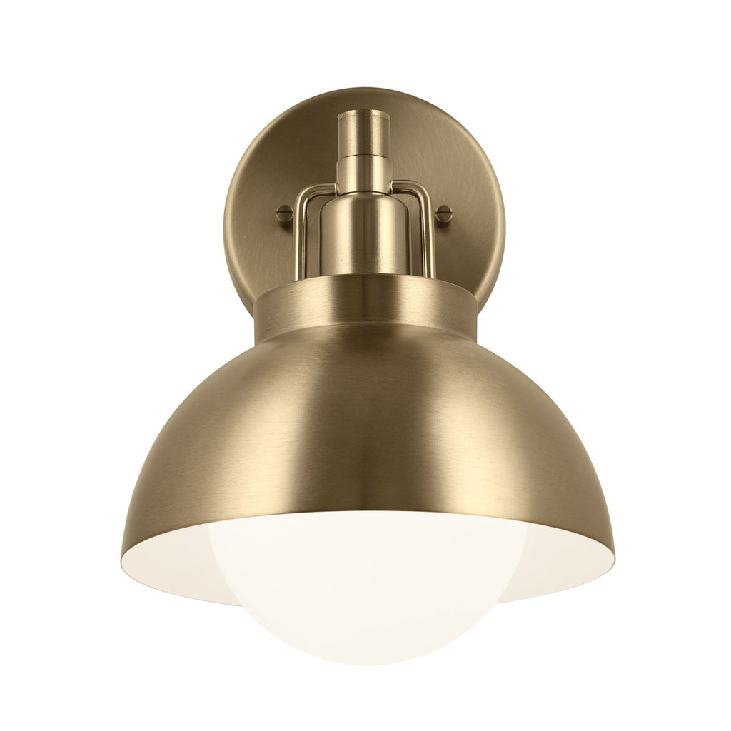 KICHLER 52601CPZ Niva 11.25 Inch 1 Light Convertible Semi Flush With Satin Etched Cased Opal Glass In Champagne Bronze