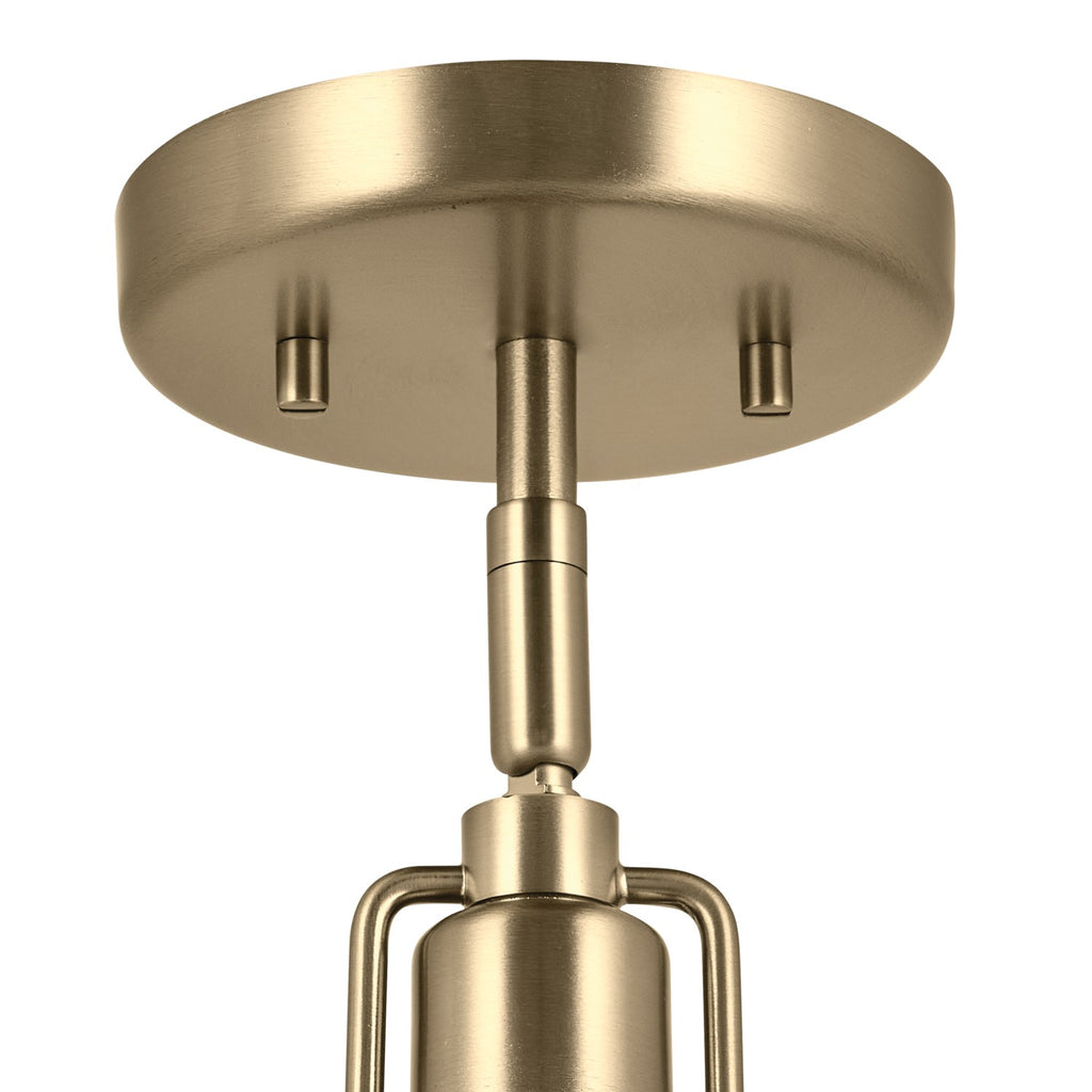 KICHLER 52601CPZ Niva 11.25 Inch 1 Light Convertible Semi Flush With Satin Etched Cased Opal Glass In Champagne Bronze