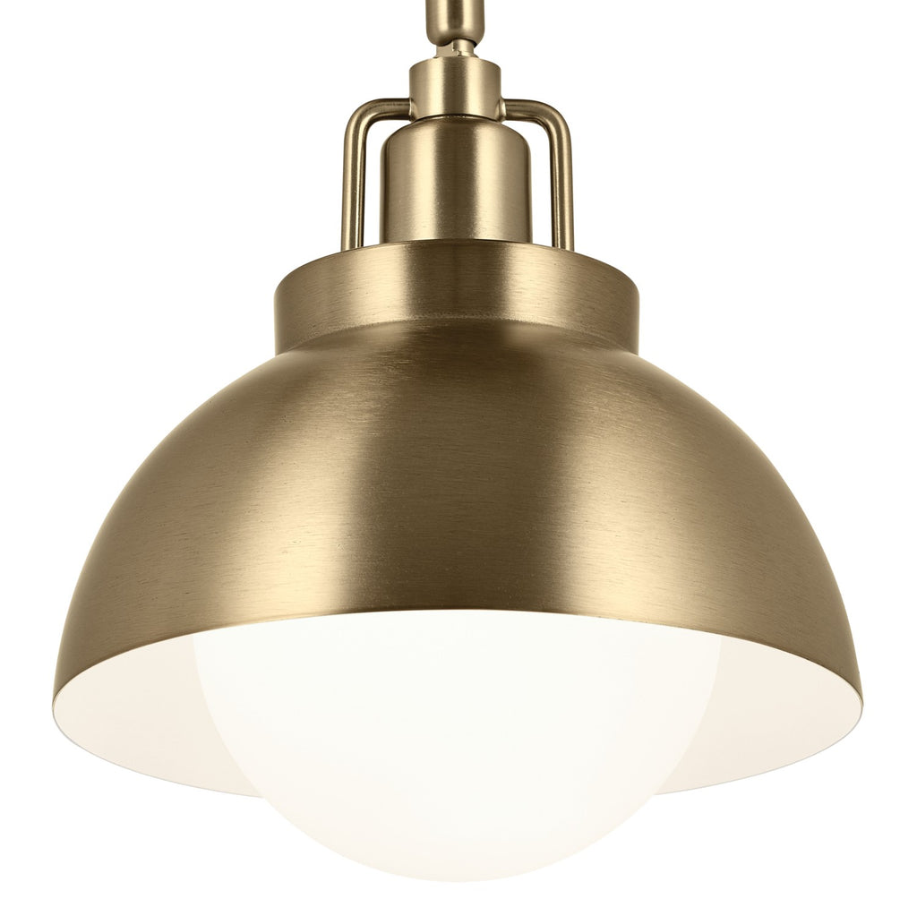 KICHLER 52601CPZ Niva 11.25 Inch 1 Light Convertible Semi Flush With Satin Etched Cased Opal Glass In Champagne Bronze