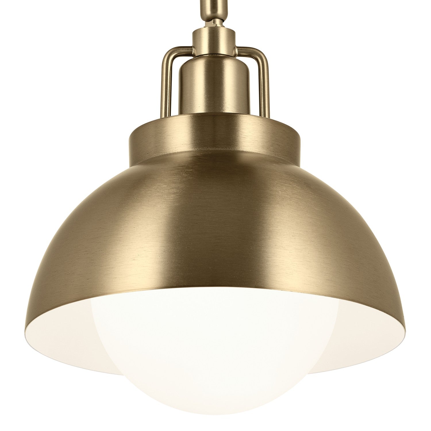 KICHLER 52601CPZ Niva 11.25 Inch 1 Light Convertible Semi Flush With Satin Etched Cased Opal Glass In Champagne Bronze