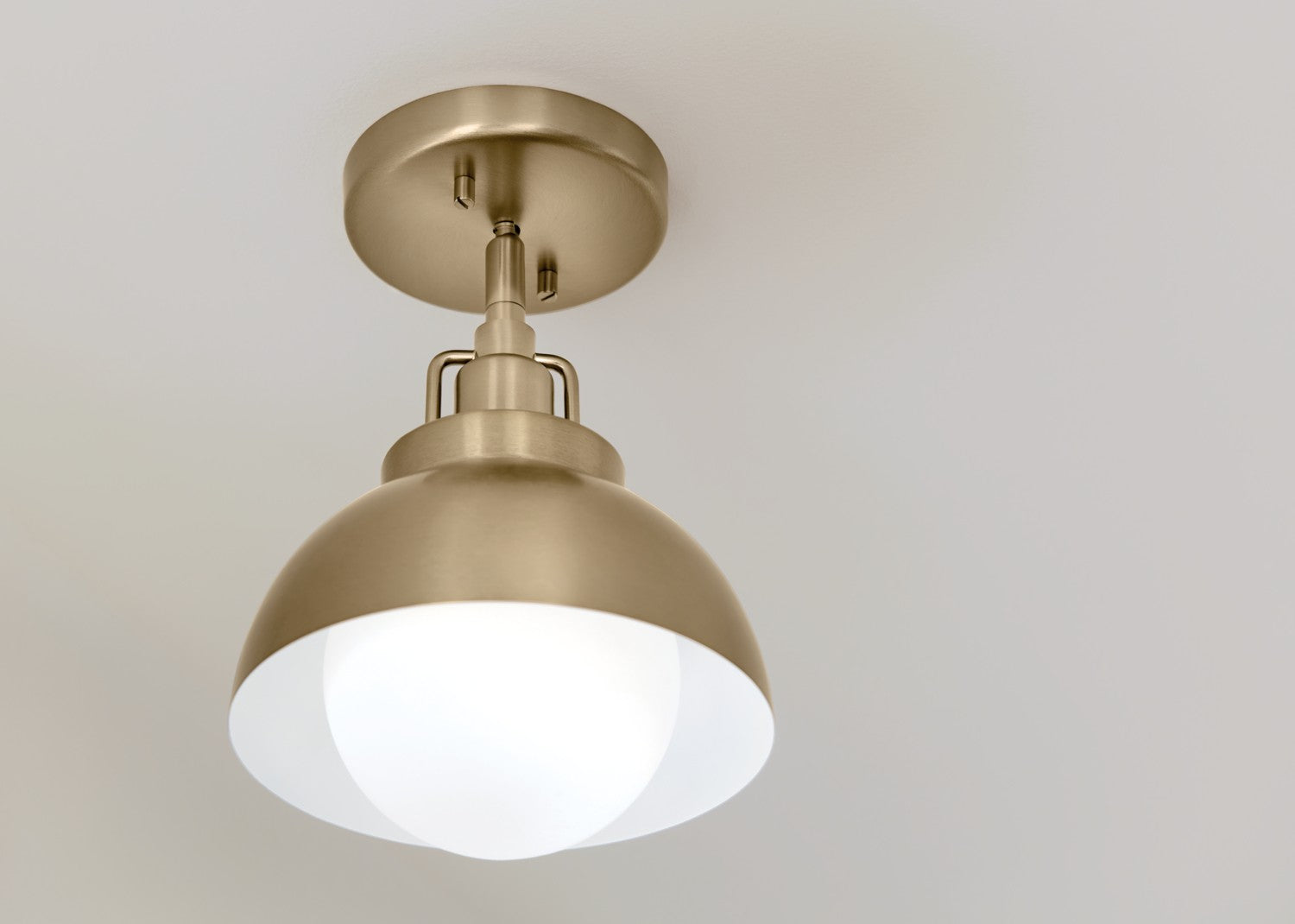 KICHLER 52601CPZ Niva 11.25 Inch 1 Light Convertible Semi Flush With Satin Etched Cased Opal Glass In Champagne Bronze