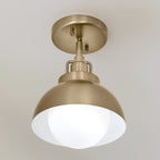 KICHLER 52601CPZ Niva 11.25 Inch 1 Light Convertible Semi Flush With Satin Etched Cased Opal Glass In Champagne Bronze
