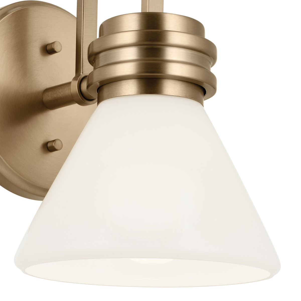 KICHLER 55153CPZ Farum 9.5 Inch 1 Light Wall Sconce With Opal Glass In Champagne Bronze