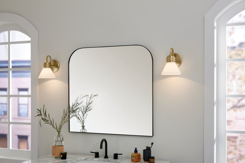KICHLER 55153CPZ Farum 9.5 Inch 1 Light Wall Sconce With Opal Glass In Champagne Bronze