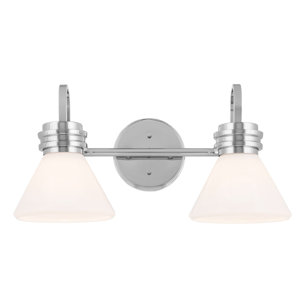 KICHLER 55154CH Farum 19.25 Inch 2 Light Vanity With Opal Glass In Chrome
