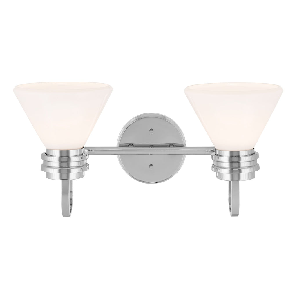 KICHLER 55154CH Farum 19.25 Inch 2 Light Vanity With Opal Glass In Chrome