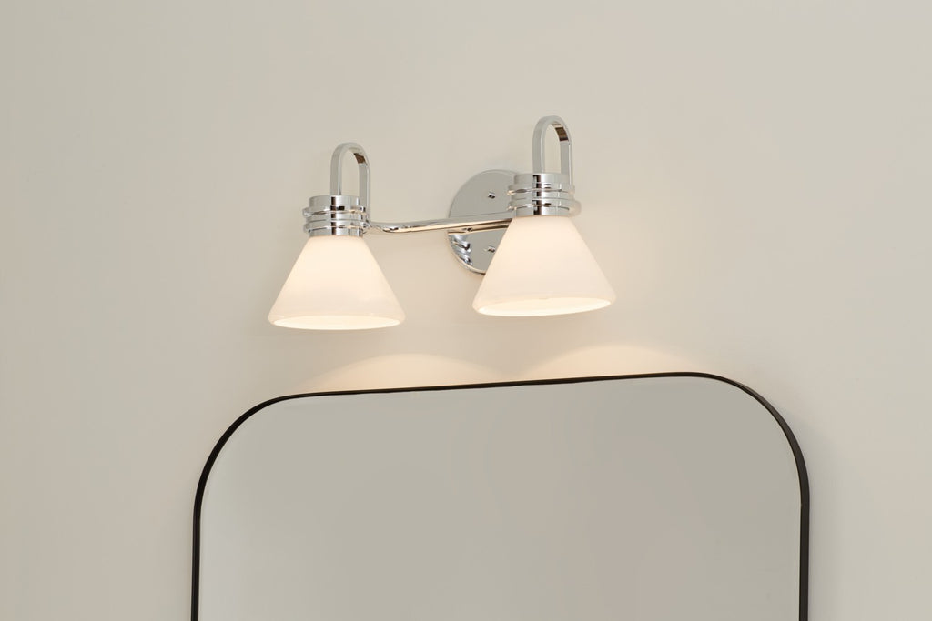 KICHLER 55154CH Farum 19.25 Inch 2 Light Vanity With Opal Glass In Chrome