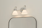 KICHLER 55154CH Farum 19.25 Inch 2 Light Vanity With Opal Glass In Chrome