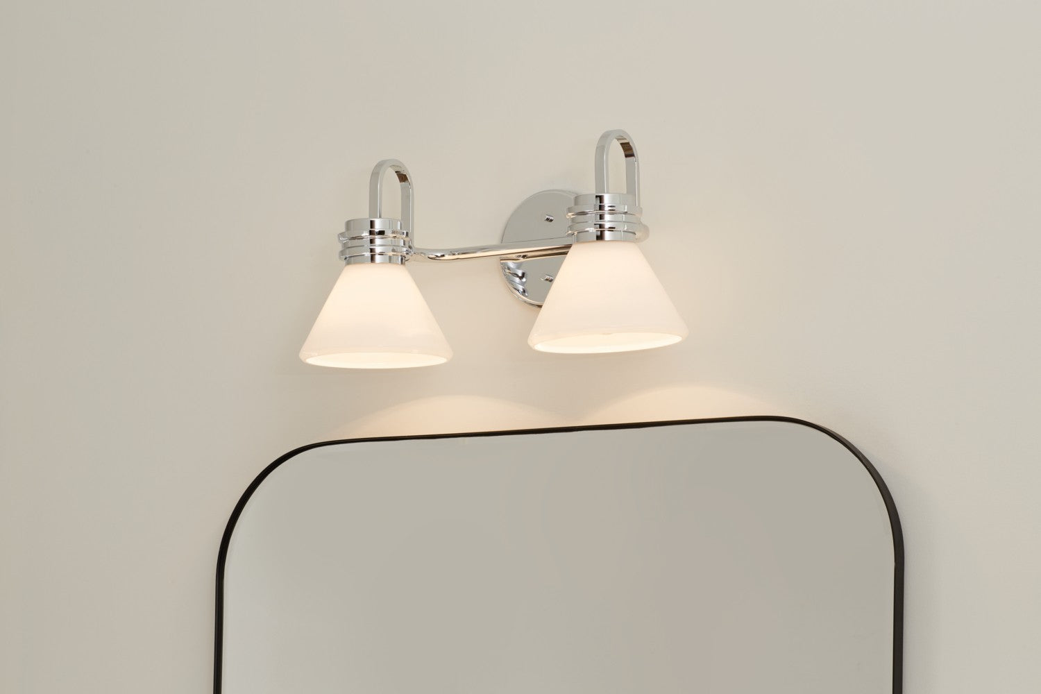KICHLER 55154CH Farum 19.25 Inch 2 Light Vanity With Opal Glass In Chrome
