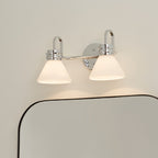 KICHLER 55154CH Farum 19.25 Inch 2 Light Vanity With Opal Glass In Chrome