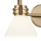 KICHLER 55154CPZ Farum 19.25 Inch 2 Light Vanity With Opal Glass In Champagne Bronze