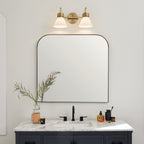 KICHLER 55154CPZ Farum 19.25 Inch 2 Light Vanity With Opal Glass In Champagne Bronze