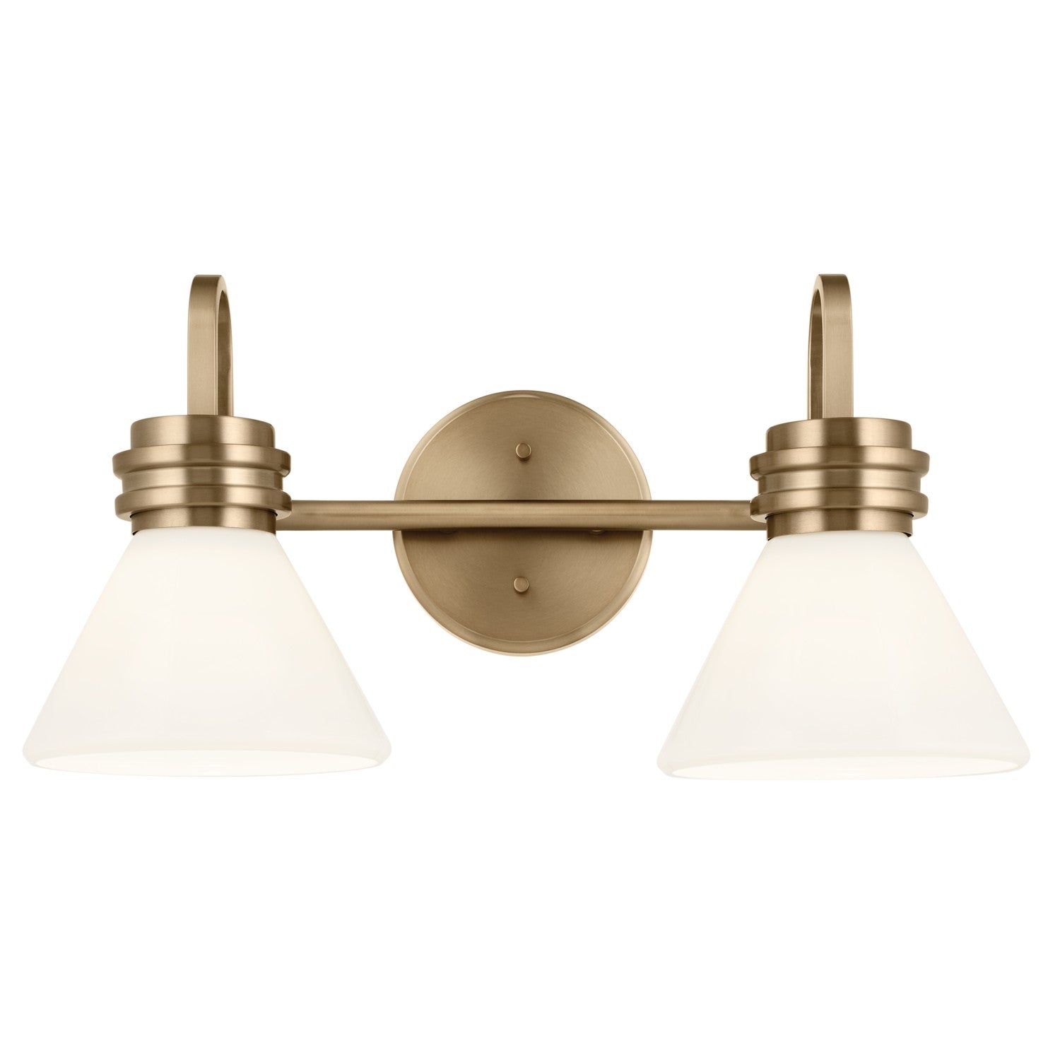 KICHLER 55154CPZ Farum 19.25 Inch 2 Light Vanity With Opal Glass In Champagne Bronze