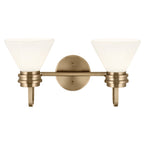 KICHLER 55154CPZ Farum 19.25 Inch 2 Light Vanity With Opal Glass In Champagne Bronze