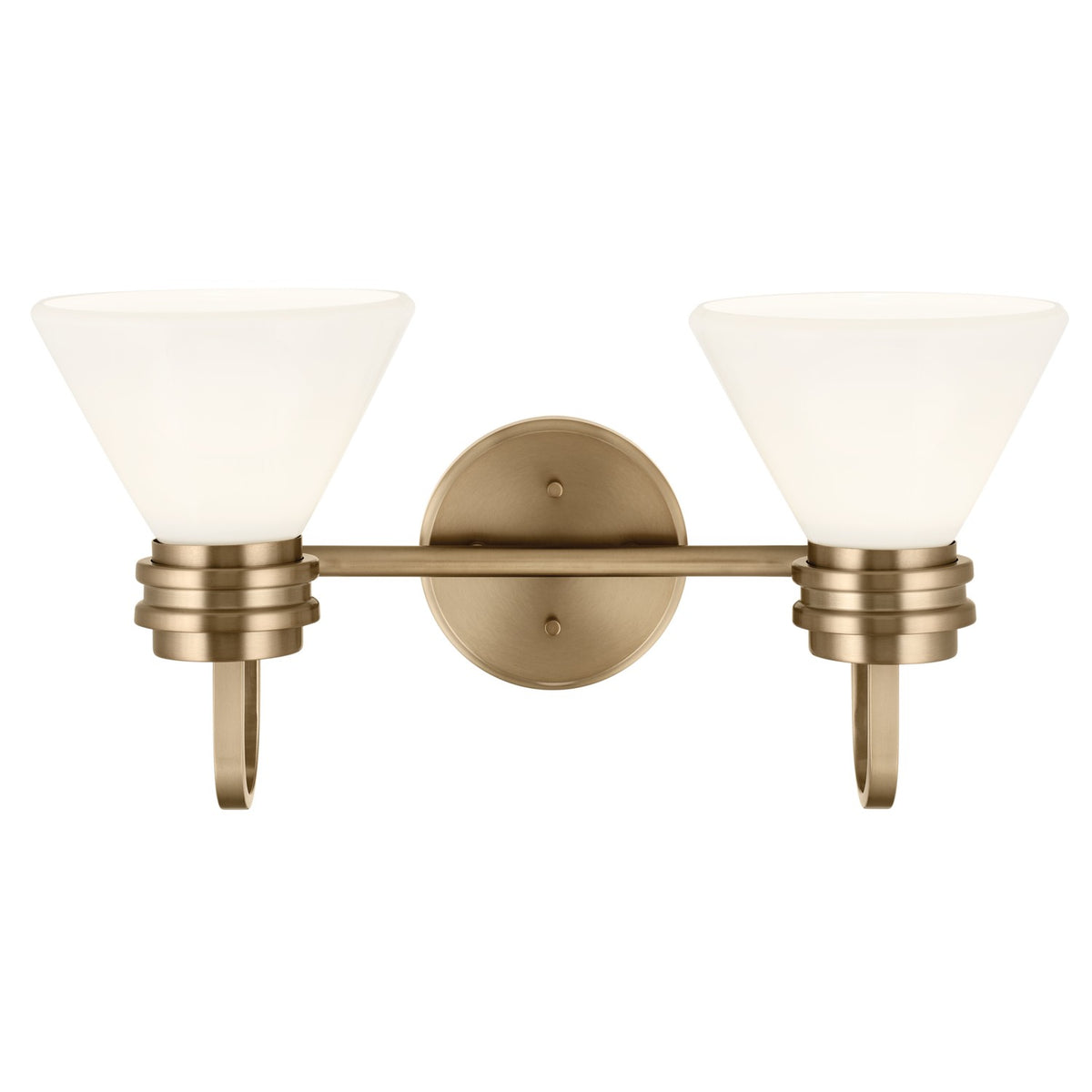 KICHLER 55154CPZ Farum 19.25 Inch 2 Light Vanity With Opal Glass In Champagne Bronze