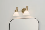 KICHLER 55154CPZ Farum 19.25 Inch 2 Light Vanity With Opal Glass In Champagne Bronze