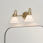KICHLER 55154CPZ Farum 19.25 Inch 2 Light Vanity With Opal Glass In Champagne Bronze
