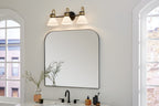 KICHLER 55155BK Farum 26 Inch 3 Light Vanity With Opal Glass In Black With Champagne Bronze