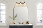 KICHLER 55155BK Farum 26 Inch 3 Light Vanity With Opal Glass In Black With Champagne Bronze