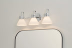 KICHLER 55155CH Farum 26 Inch 3 Light Vanity With Opal Glass In Chrome