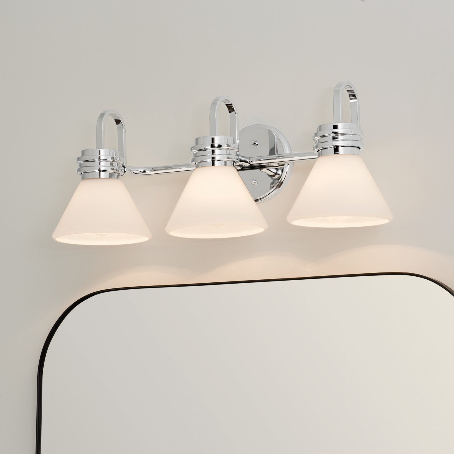 KICHLER 55155CH Farum 26 Inch 3 Light Vanity With Opal Glass In Chrome